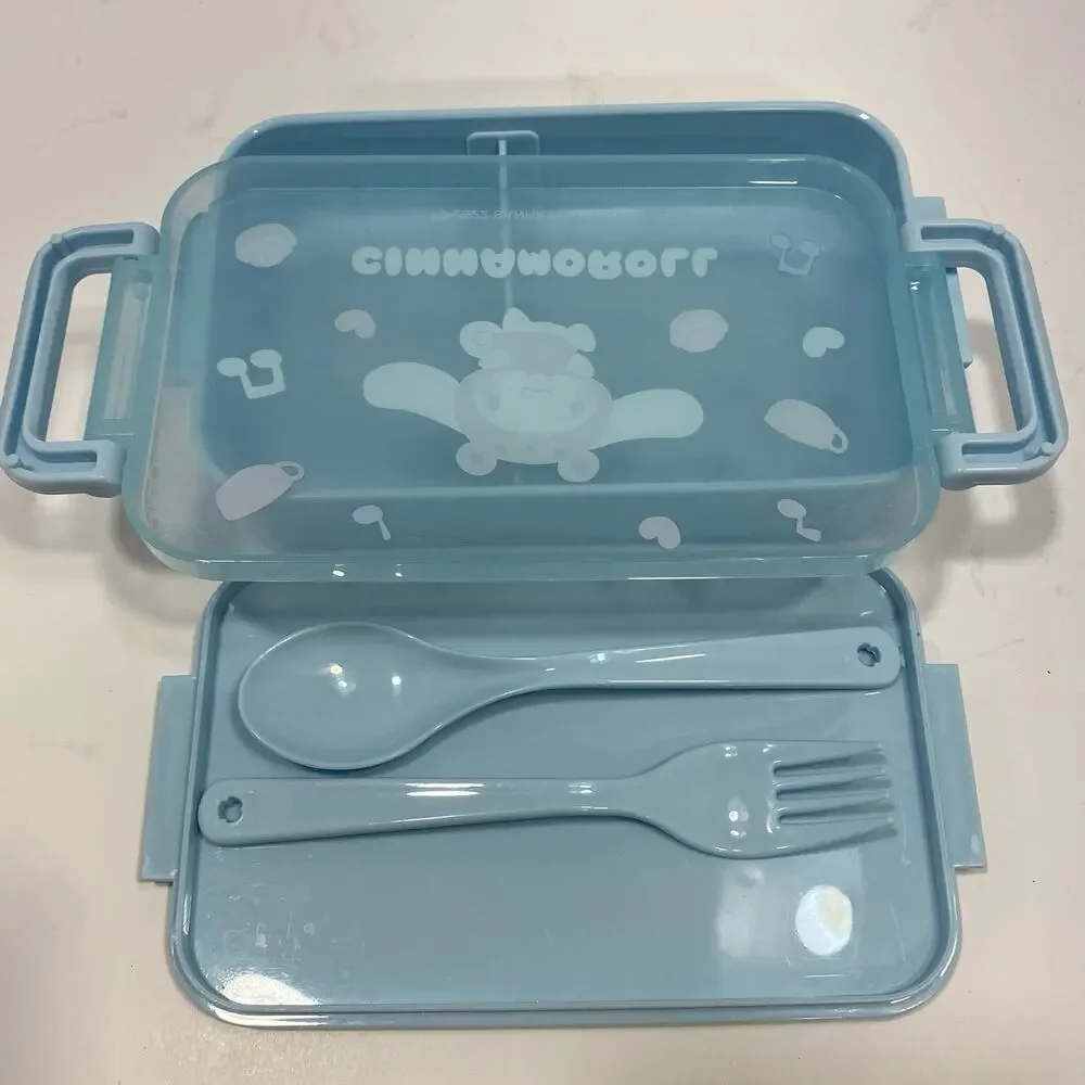 Sanrio Cinnamoroll Lunch Box Bento Container w/ Spoon & Fork 2022 Blue